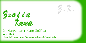 zsofia kamp business card