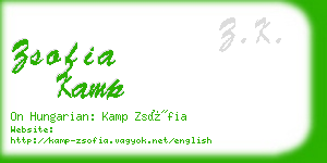 zsofia kamp business card